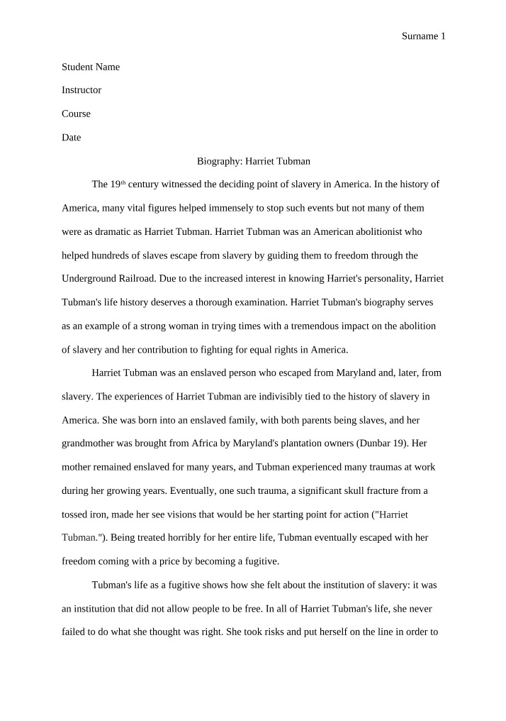 Harriet Tubman Biography - A Strong Woman's Impact