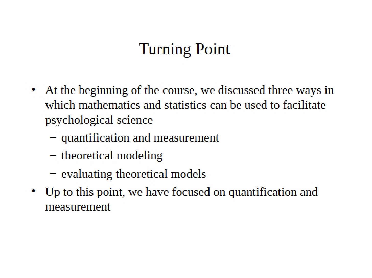 Turning Point