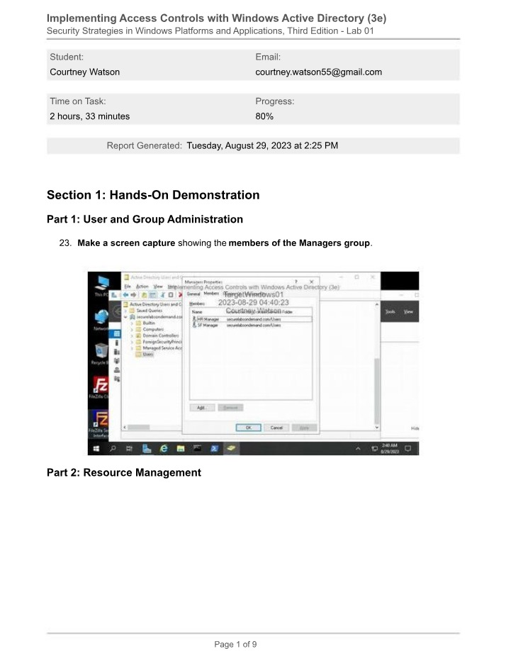 Windows Active Directory Access Controls - Lab 01