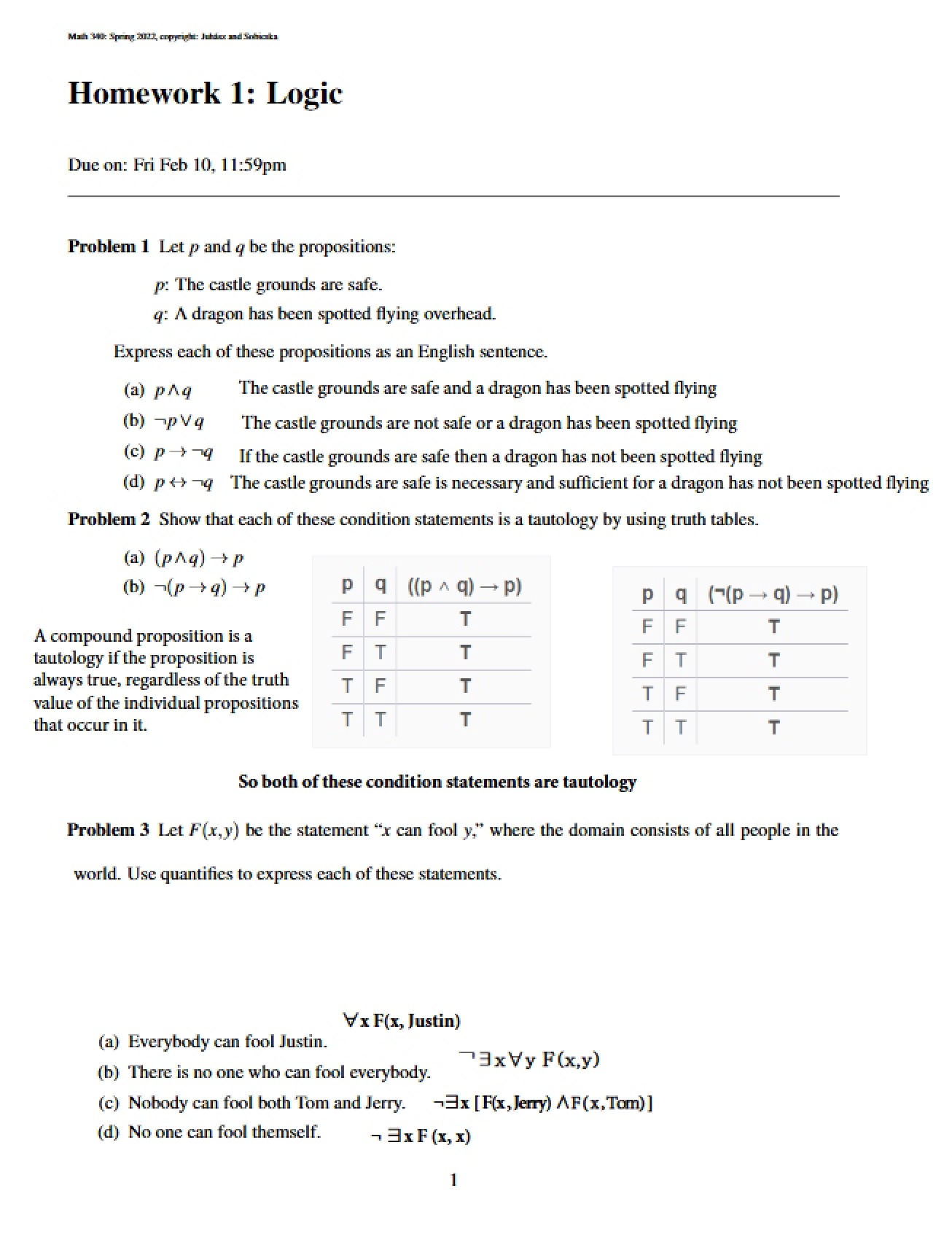 First Homework Assignment