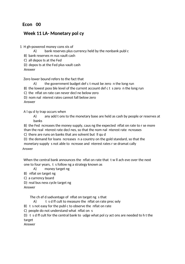 ECON2002 - Week 11 Learning Activity Questions