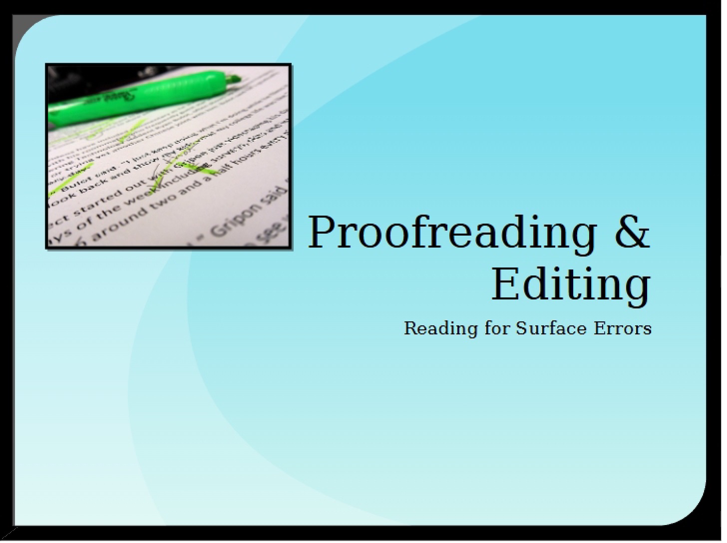 Editing and Proofreading Guide