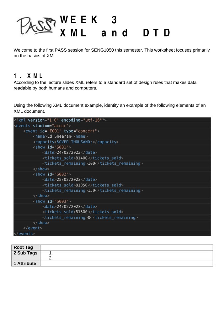 XML and DTD - Basics of Structure and Elements