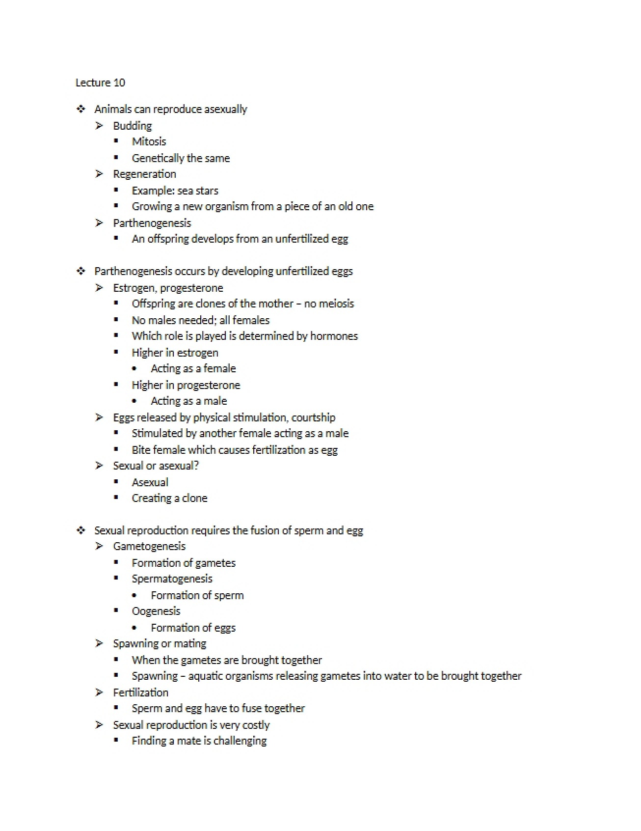 Biological Sciences II Lecture Ten