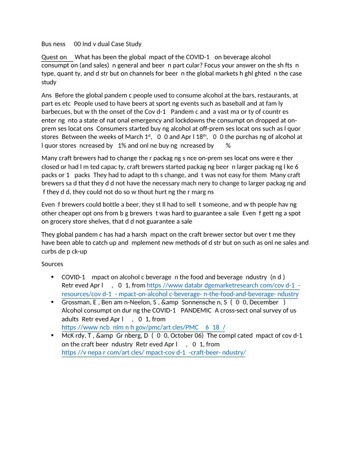 BUS 2200 - Individual Case Study