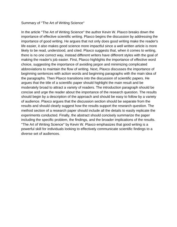 Scientific Writing Tips - The Art of Writing Science