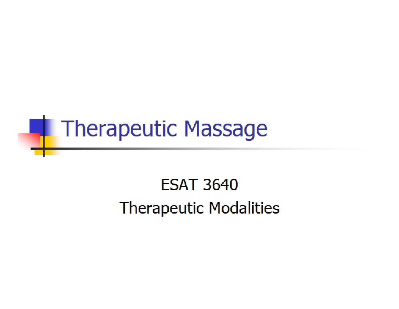 Massage Therapy