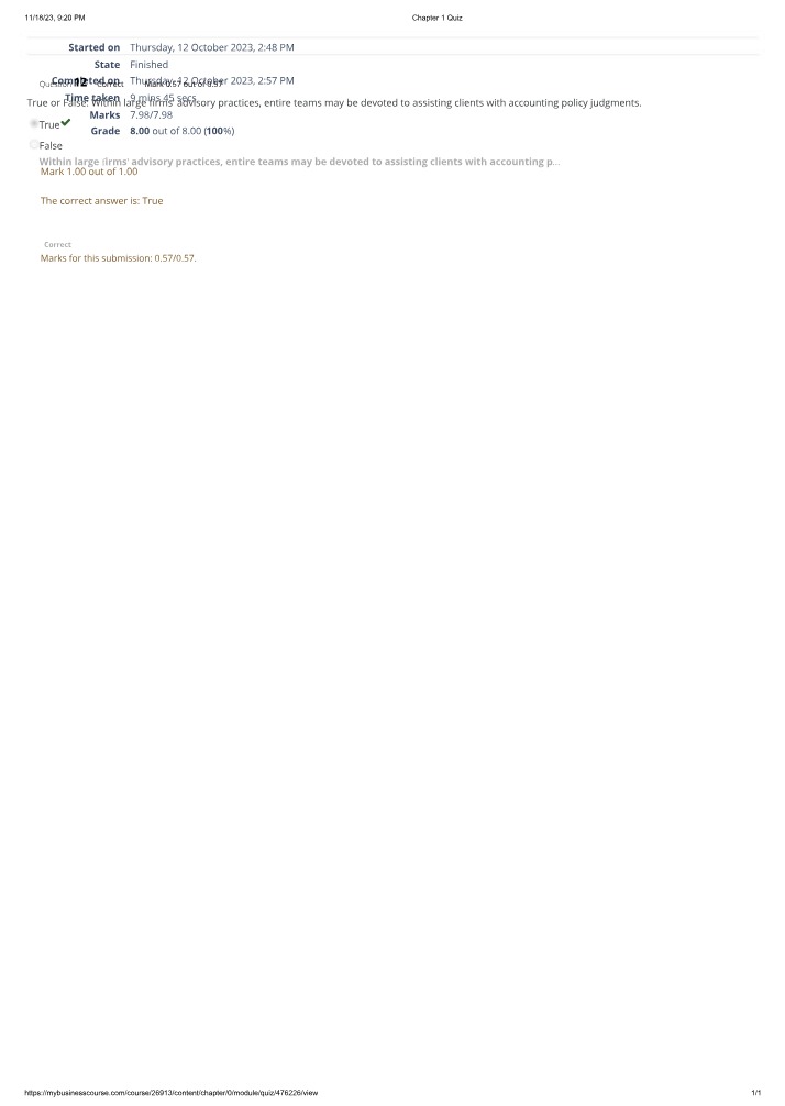 Quiz for Chapter 1
