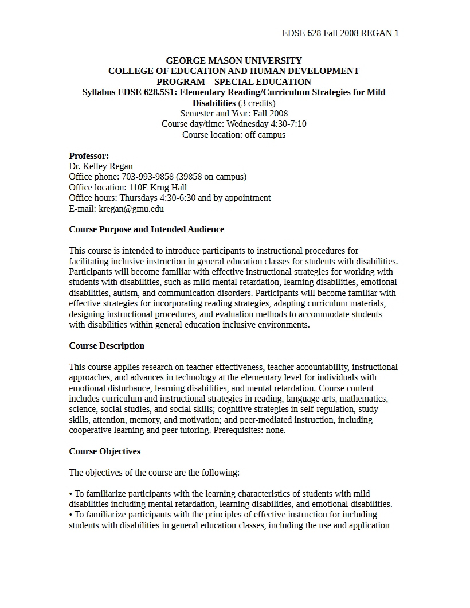 Strategies for Accessing General Education Curriculum Syllabus
