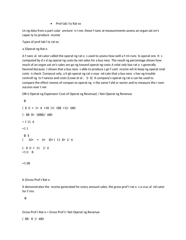 Assessing an Organization's Profitability Ratios