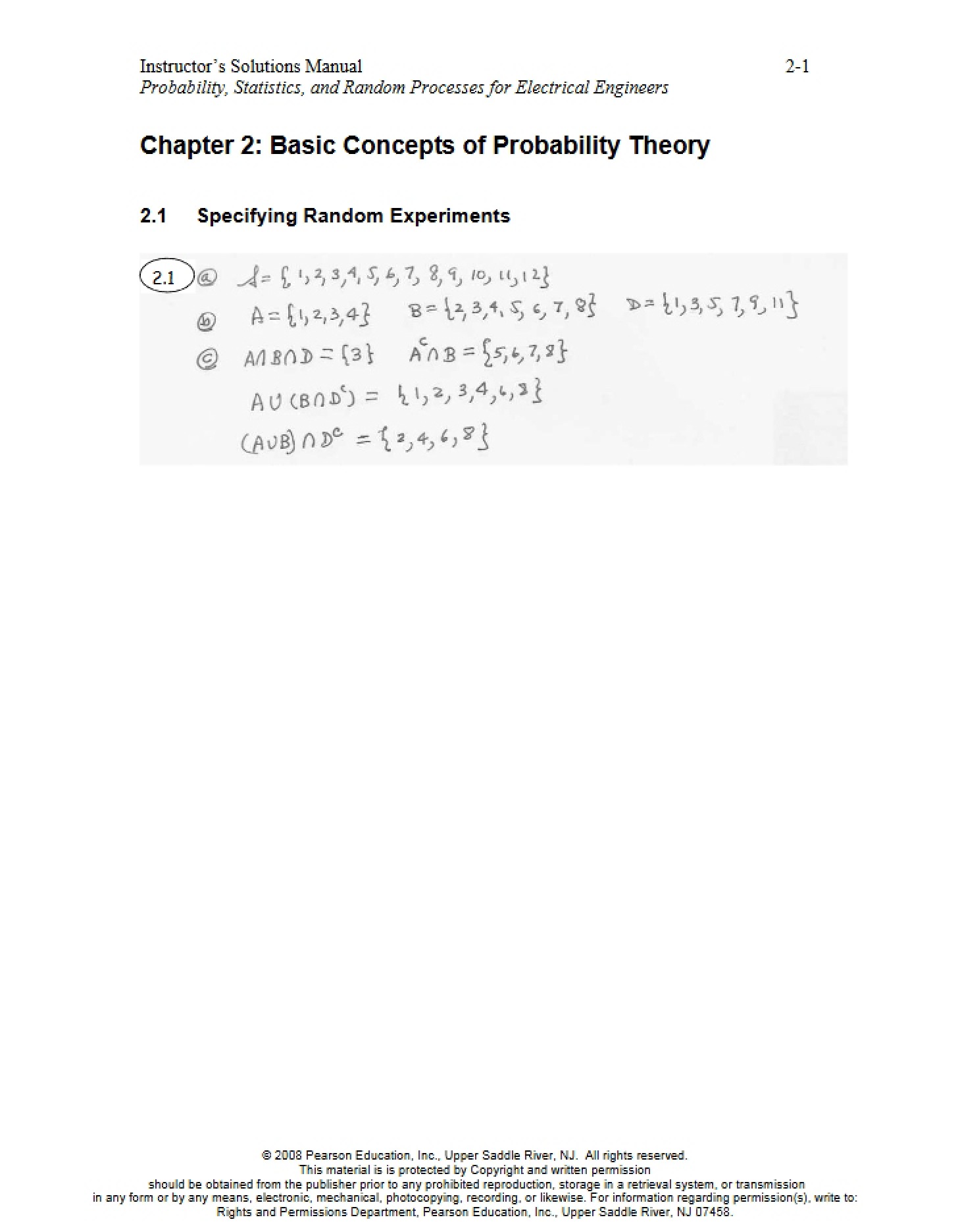 Solutions for Chapter 2 (v1)