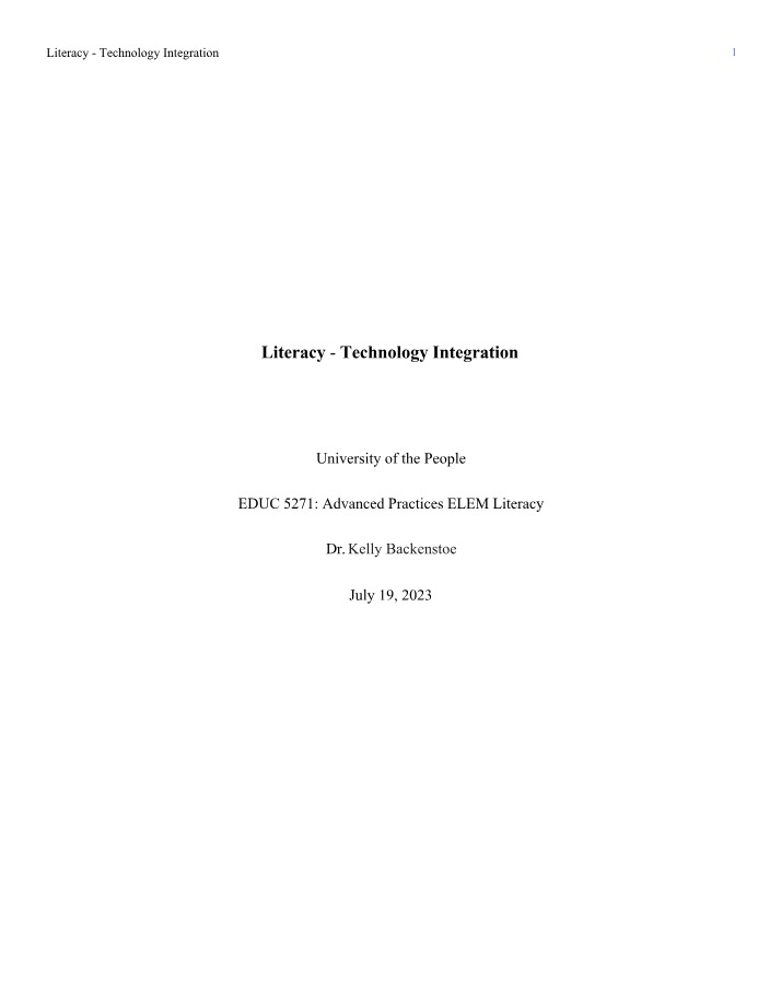 Week 5 Written Assignment