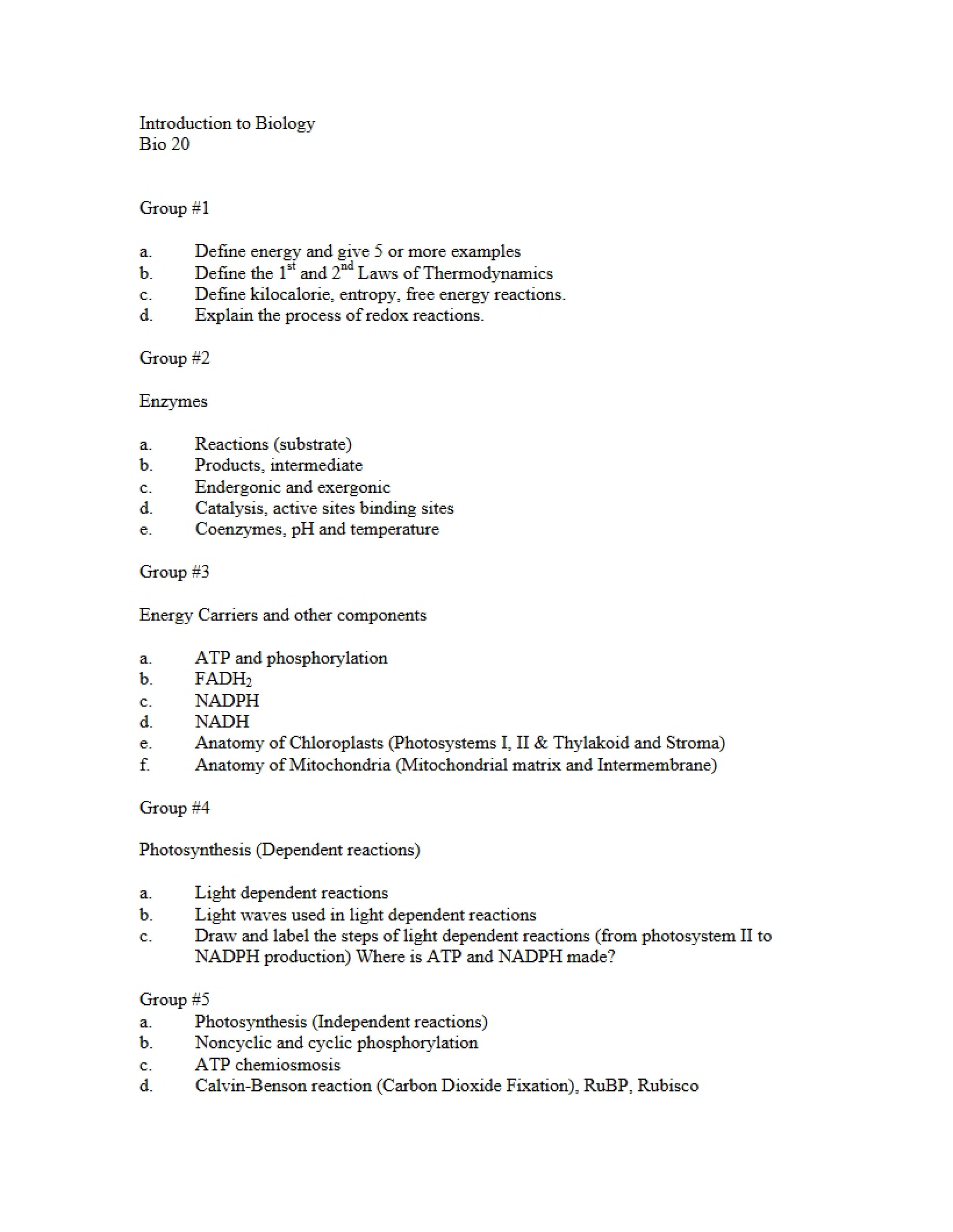 Biology Review