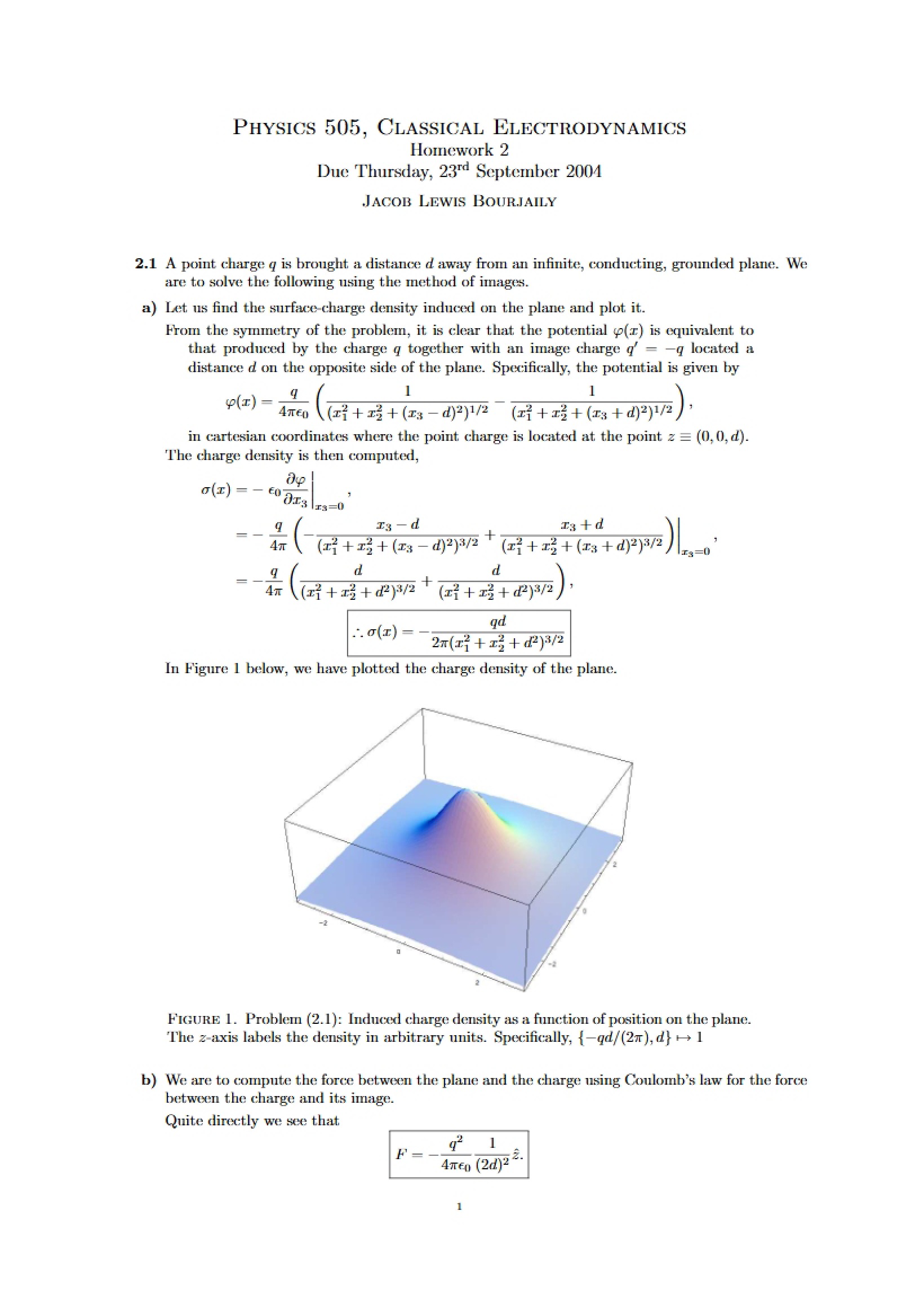 Homework 2 for Physics 505
