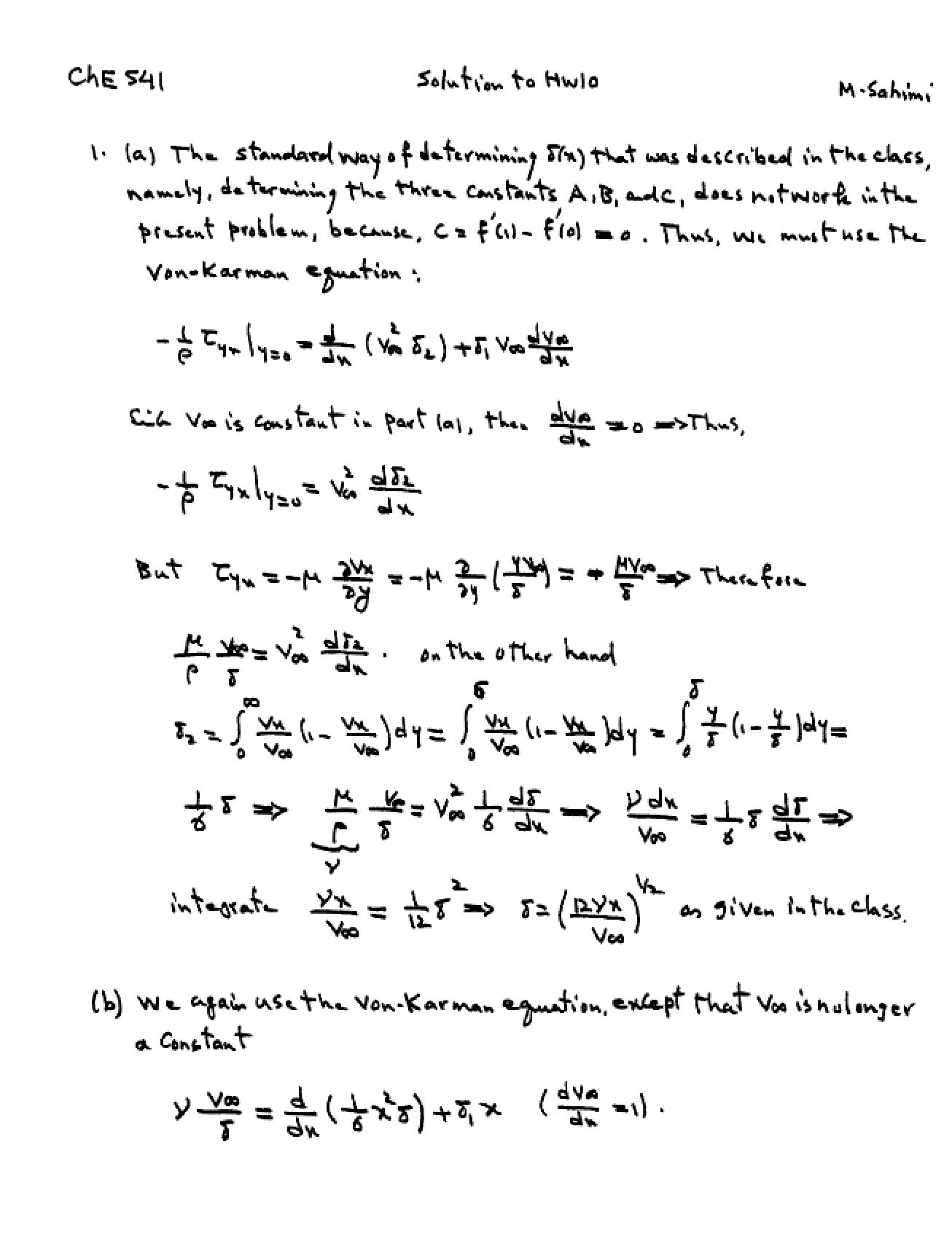 Homework Ten Solutions