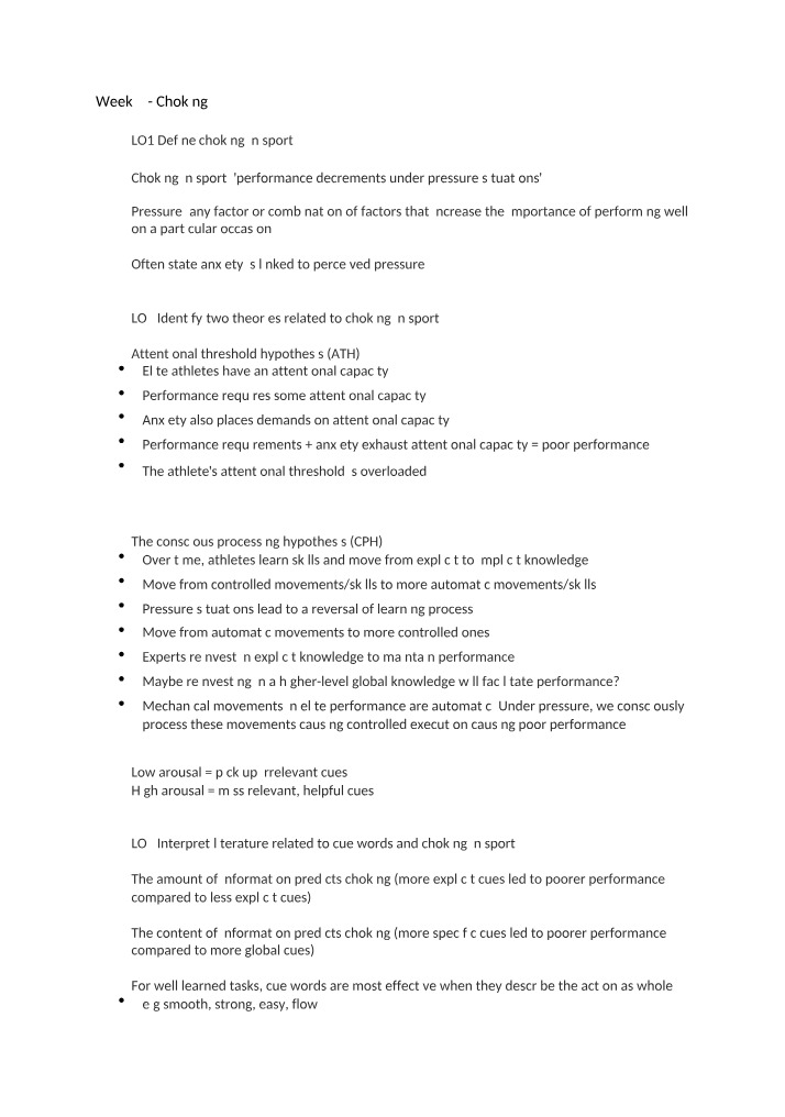 Causes, Theories, and Strategies for Choking in Sport