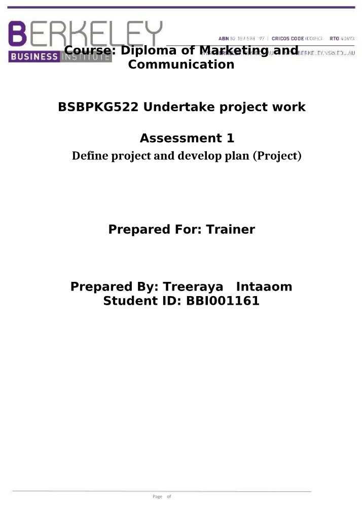 BSBMKG507 Course Document