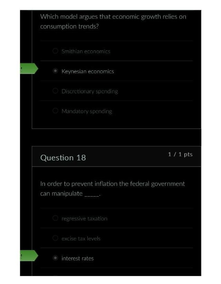 Quiz Questions on Consumption Trends and Economic Growth