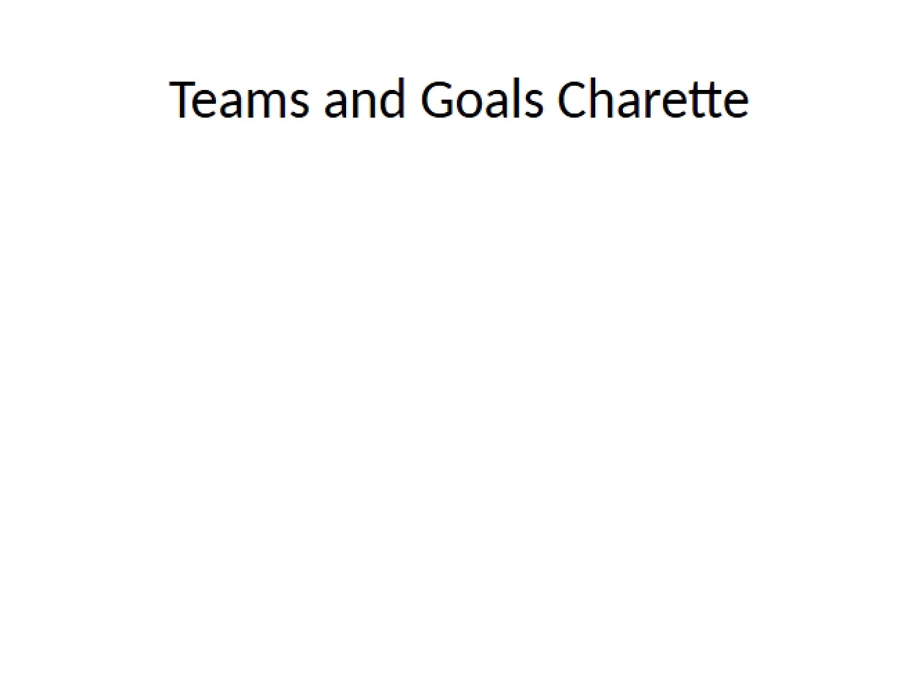 Teams and Goals Charrette