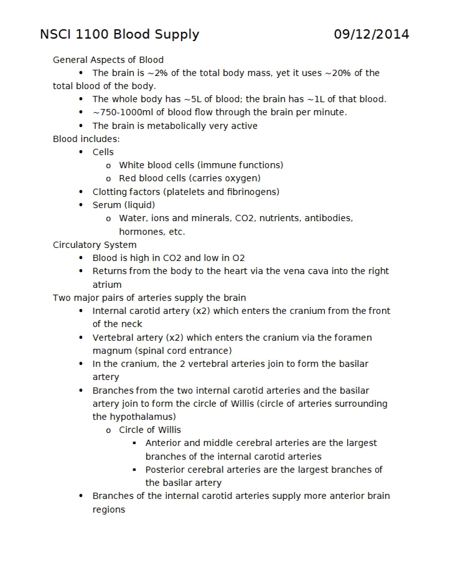 Supply of Blood