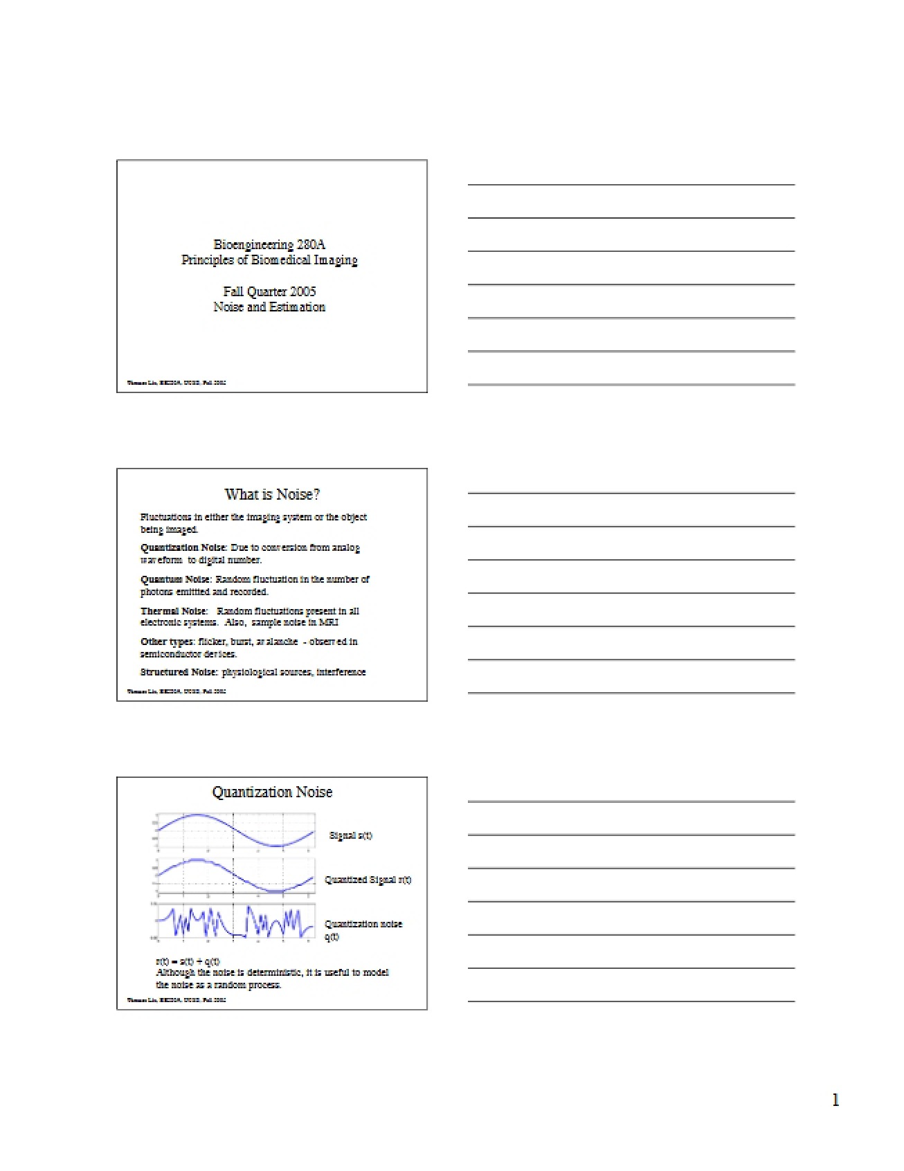 Analysis of Noise and Estimation