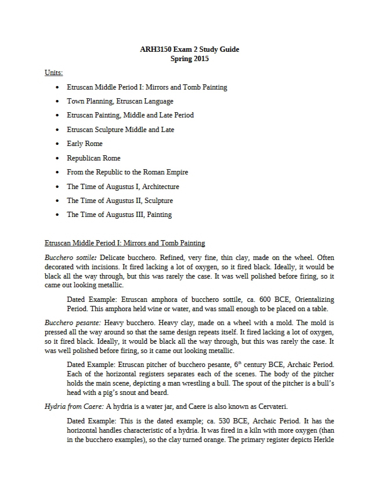 Guide for Exam 2