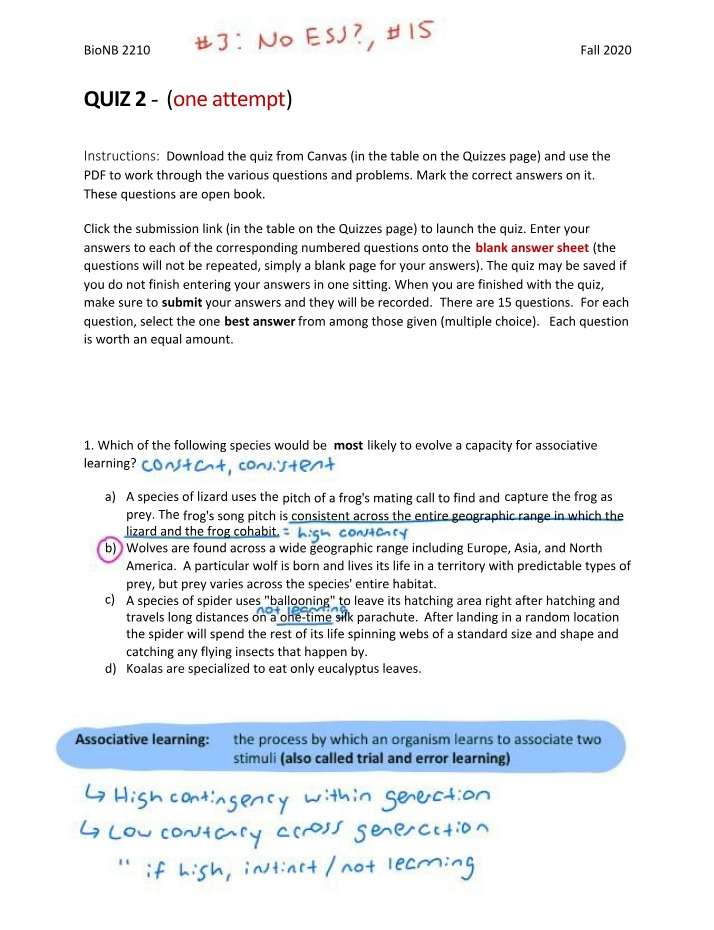 Which Species Would - Evolution of Associative Learning