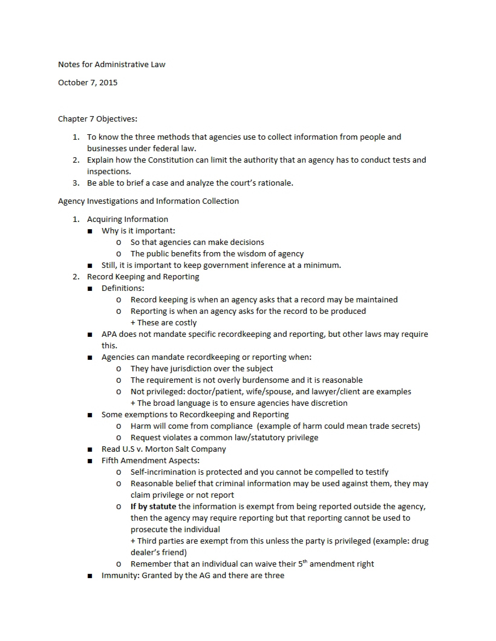 Administrative Law Notes