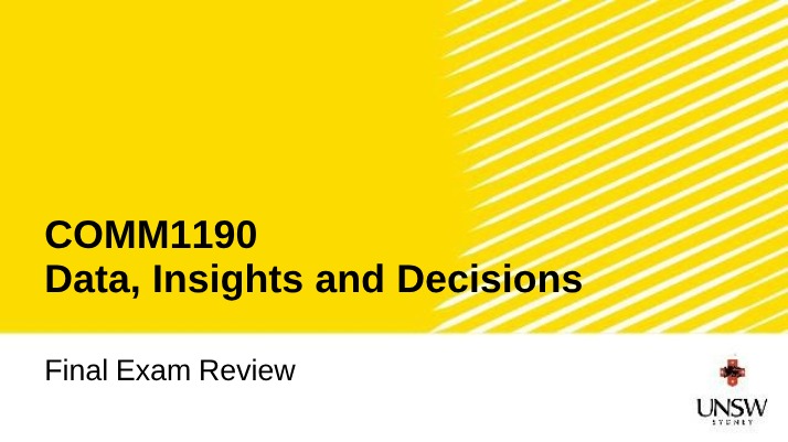 Information for COMM1190 Final Exam (2022 T3)