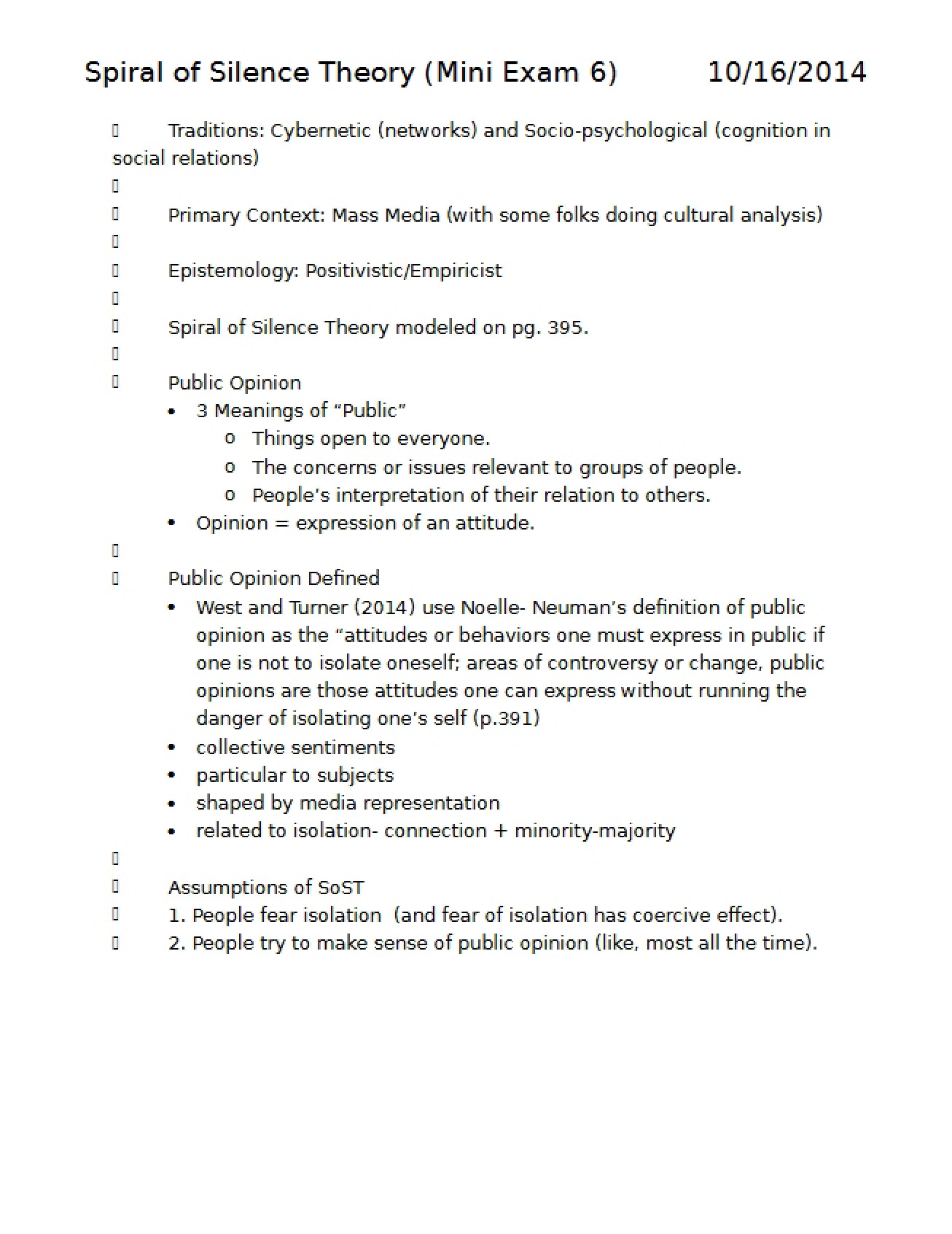Theory of the Spiral of Silence