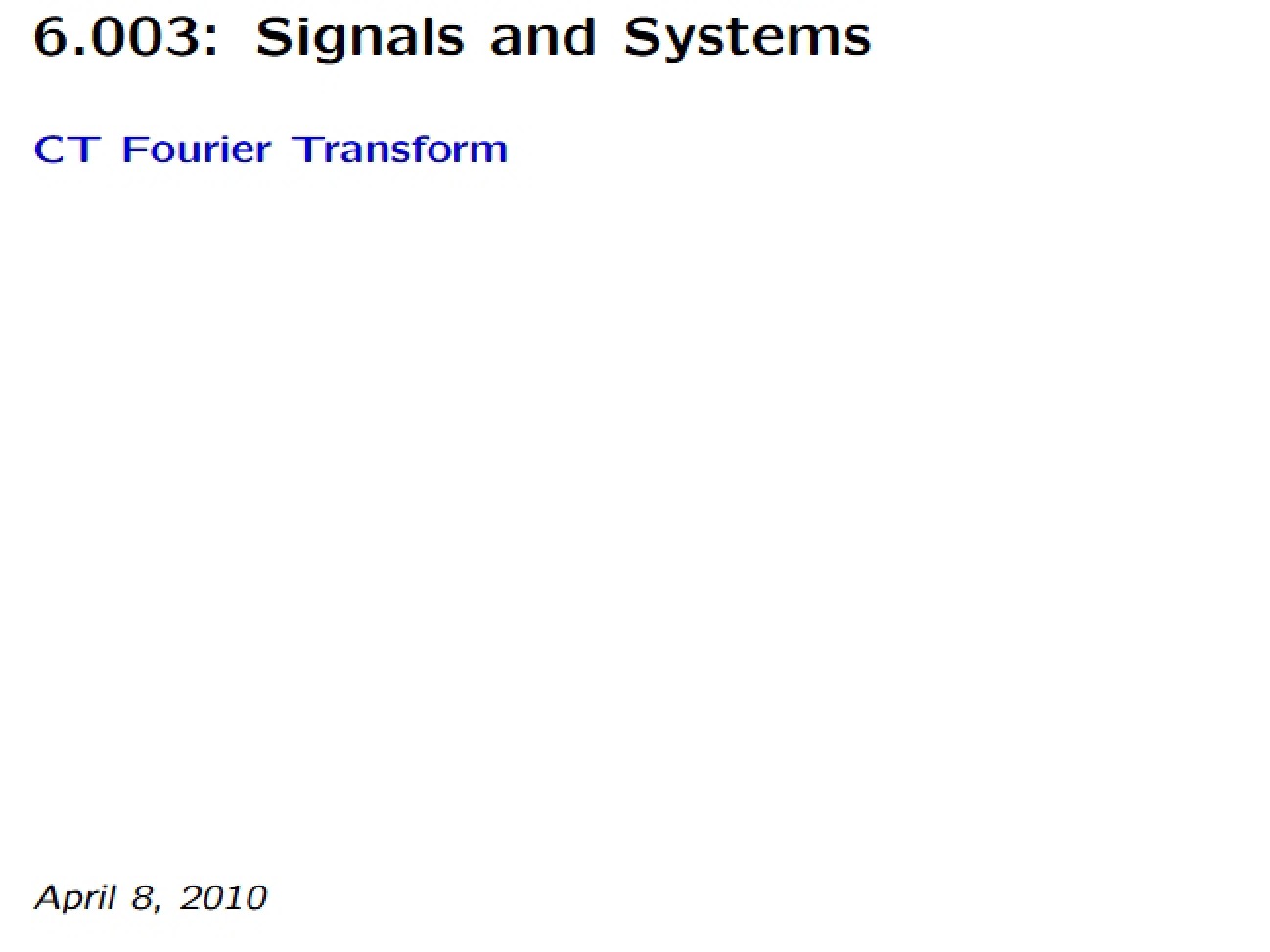 Fourier Transform for CT