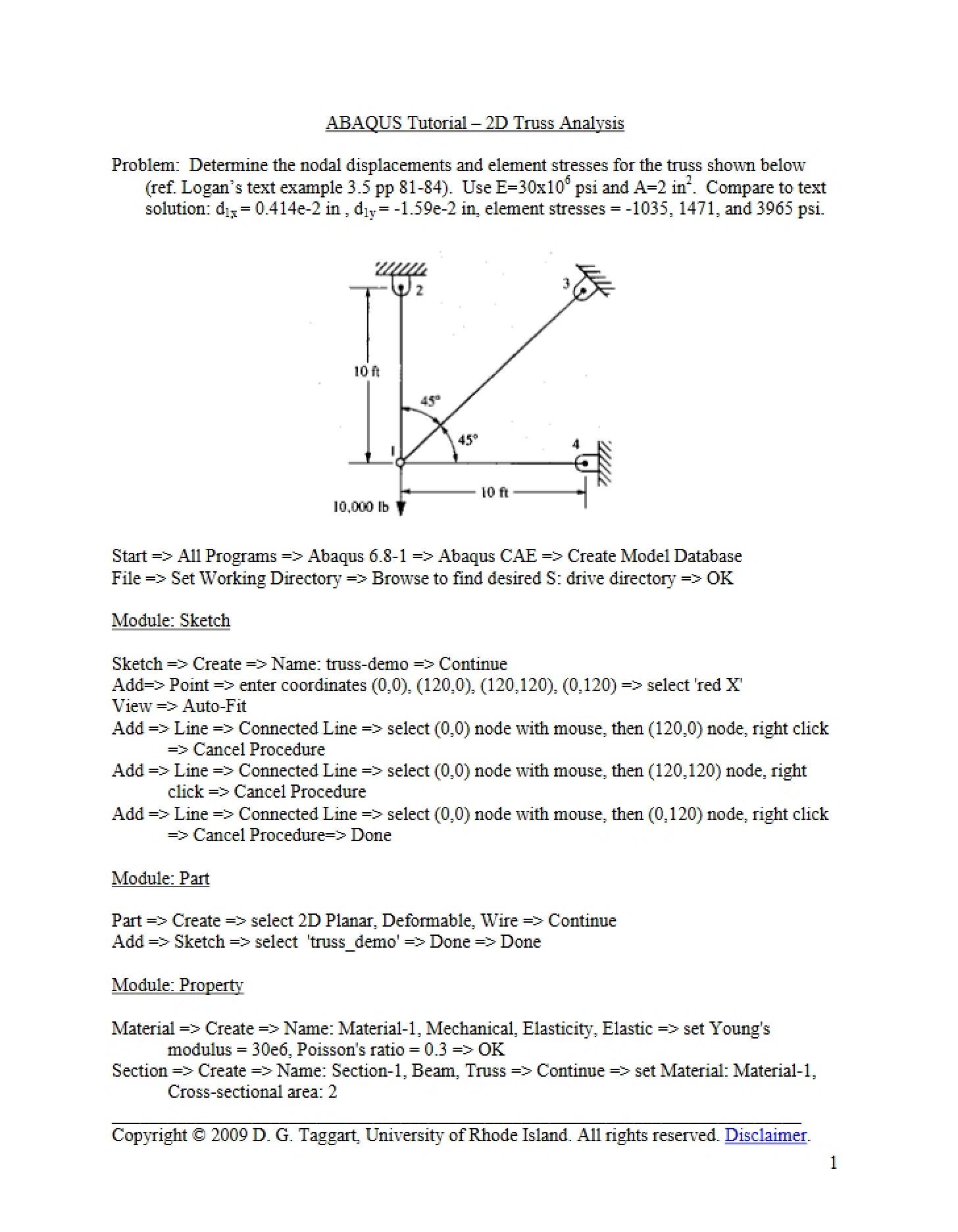 Tutorial for ABAQUS