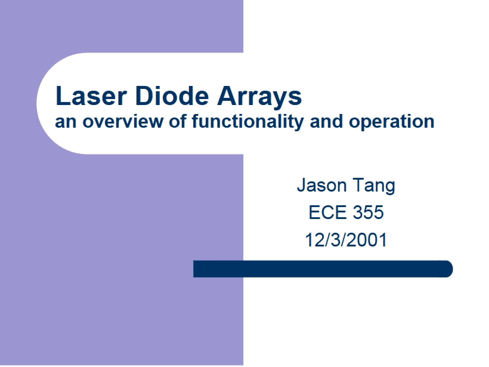 Arrays of Laser Diodes