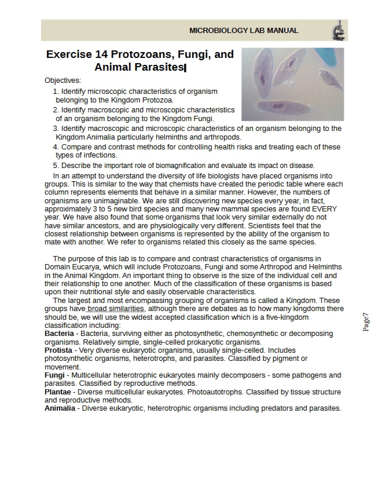 Animal Parasites, Fungi, and Protozoans Exercise 14