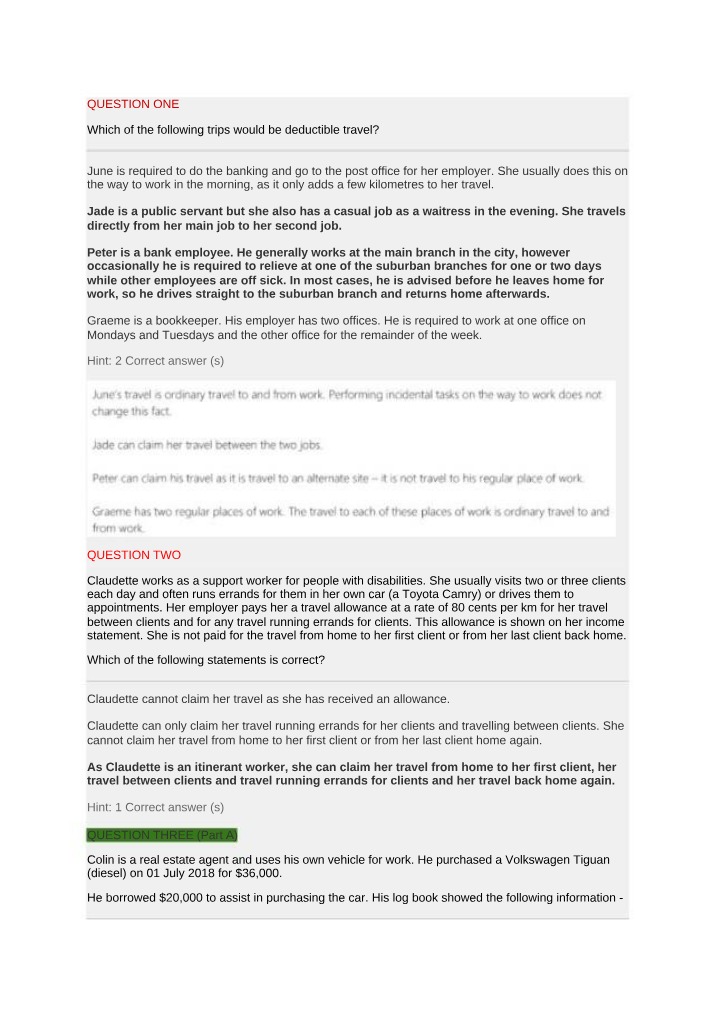 Tax Deductible Travel and Expense Explanations