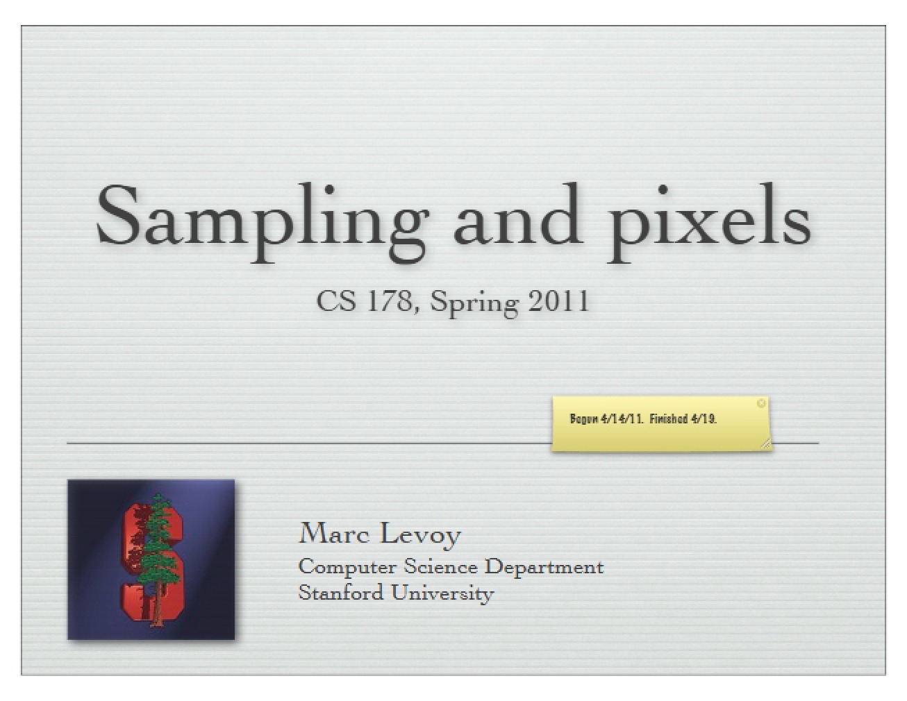 Sampling and Pixels