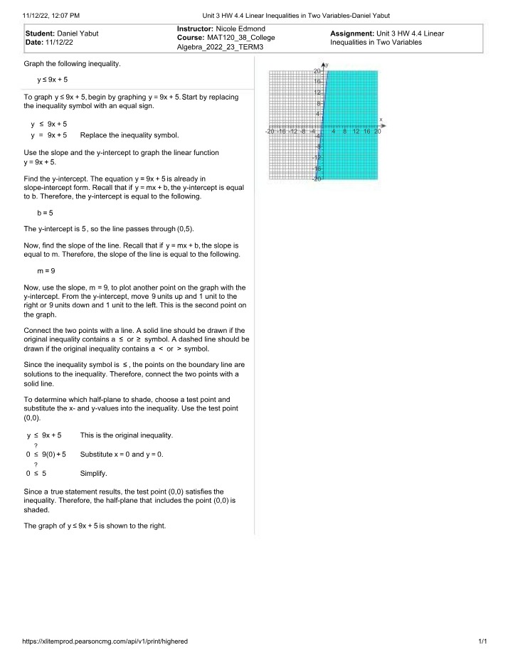 Linear Inequalities in Two Variables - Graphing Guide