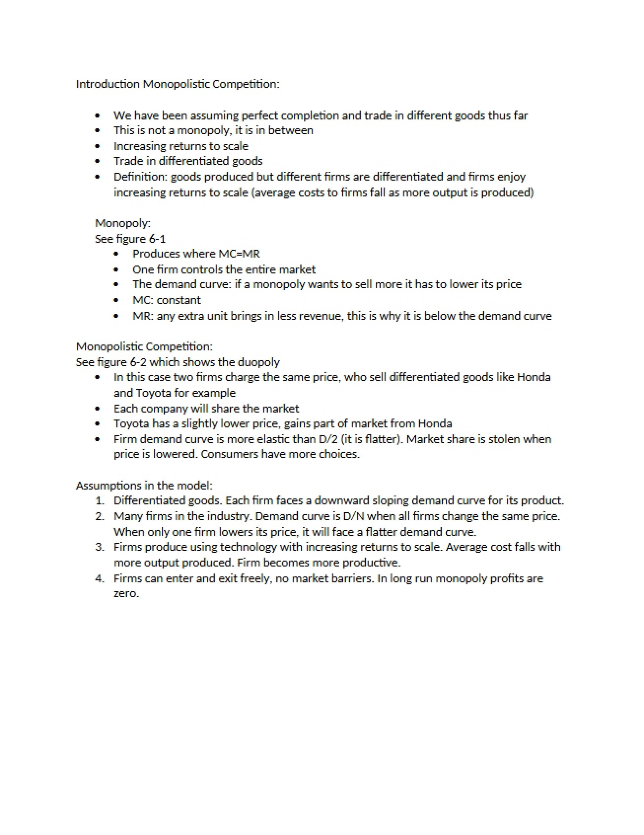 Monopolistic Competition Intro