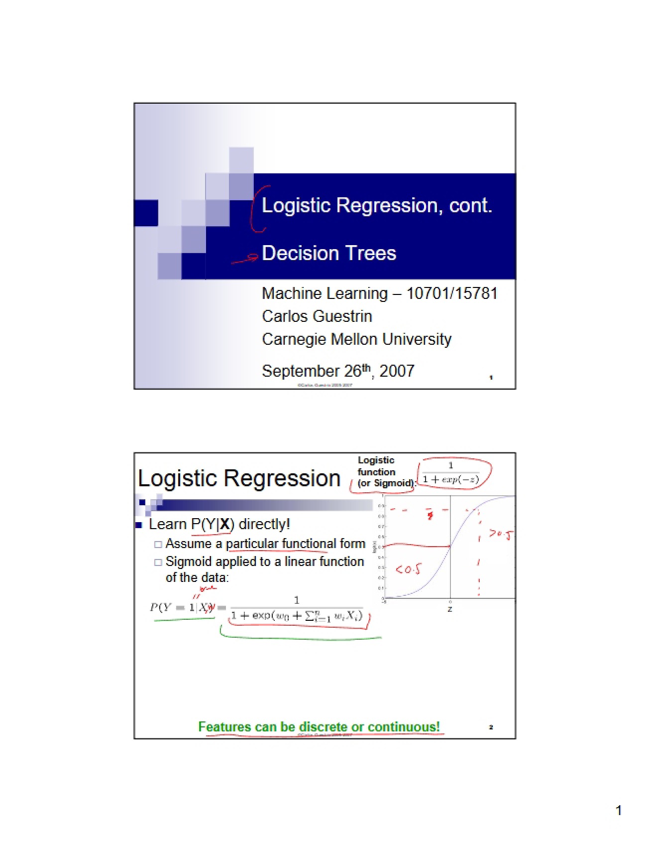 Decision Trees and Logistic Regression Continued