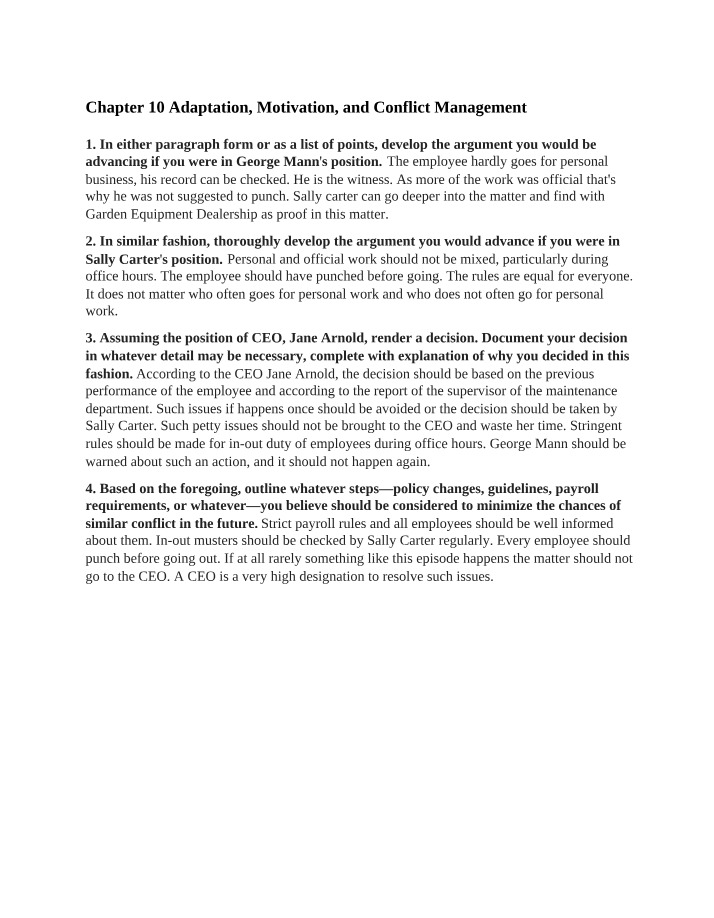 Decision Making and Conflict Management in the Workplace