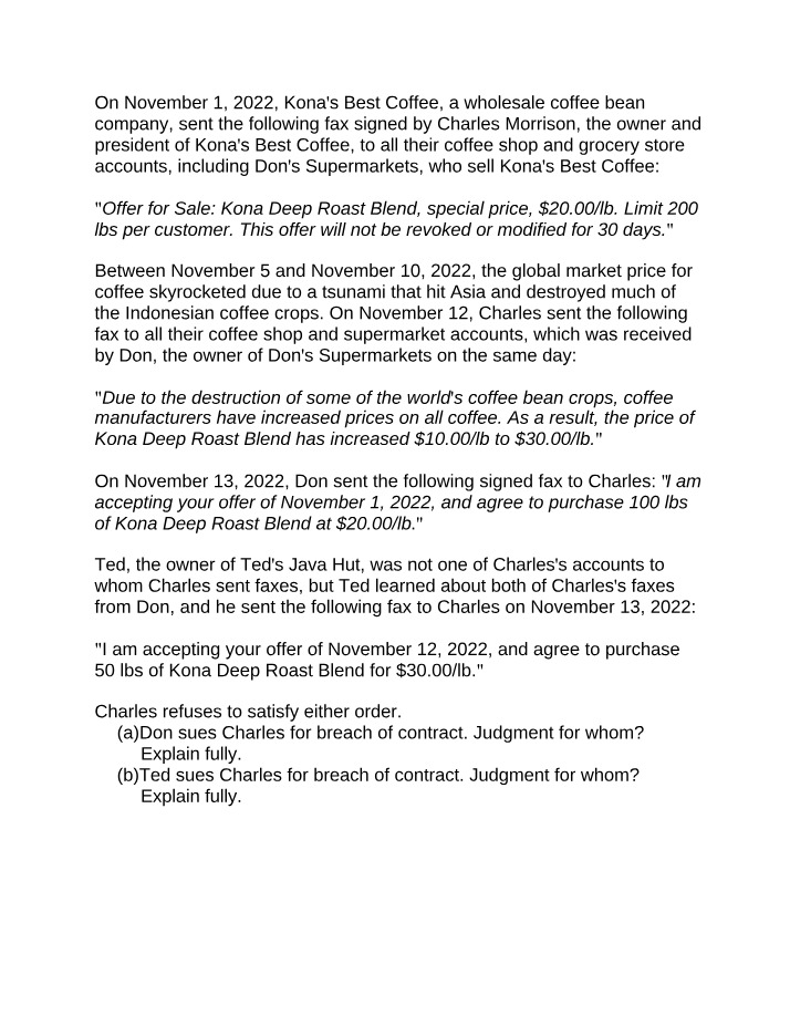 Breach of Contract - Don's Lawsuit Against Charles