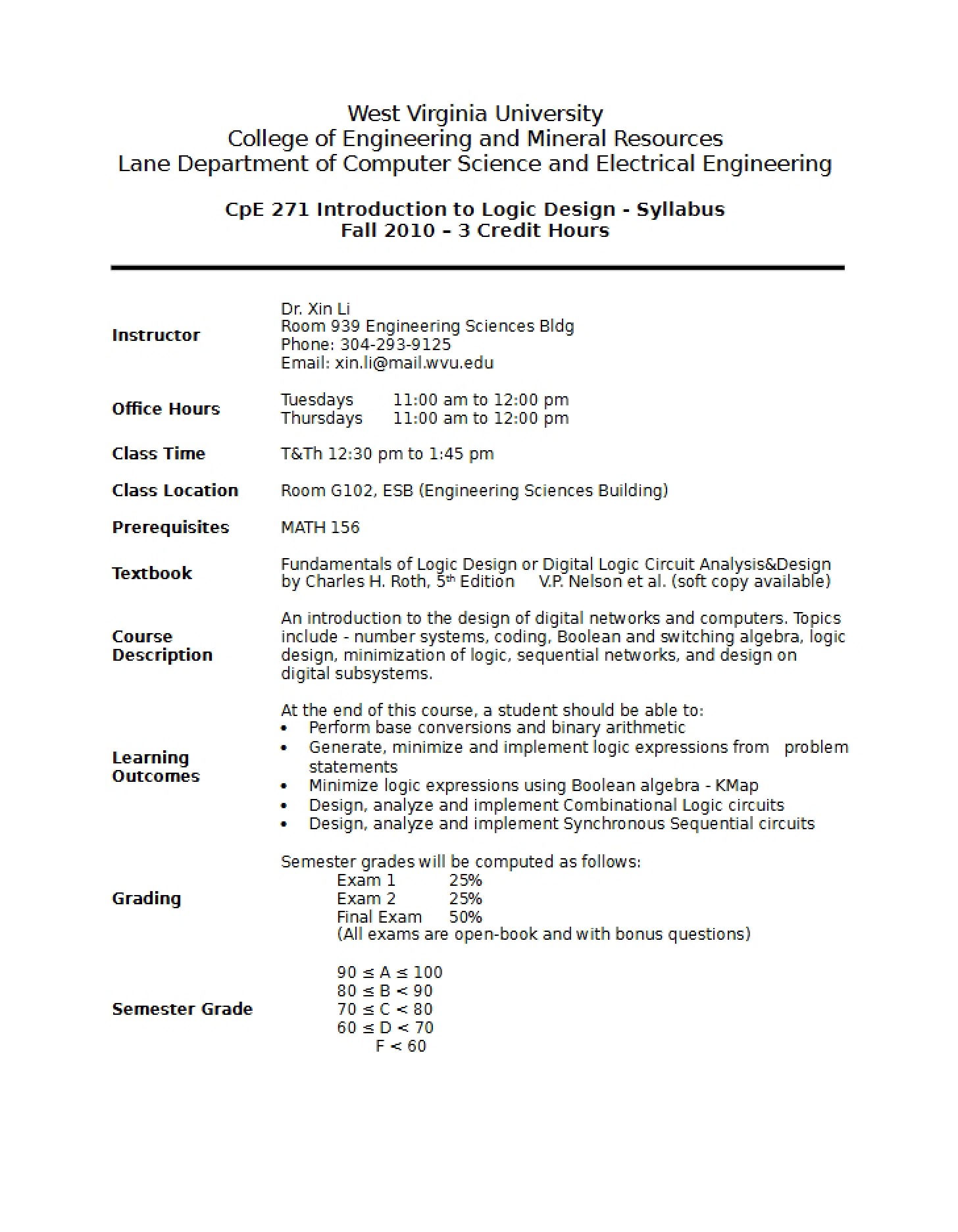 Course Syllabus