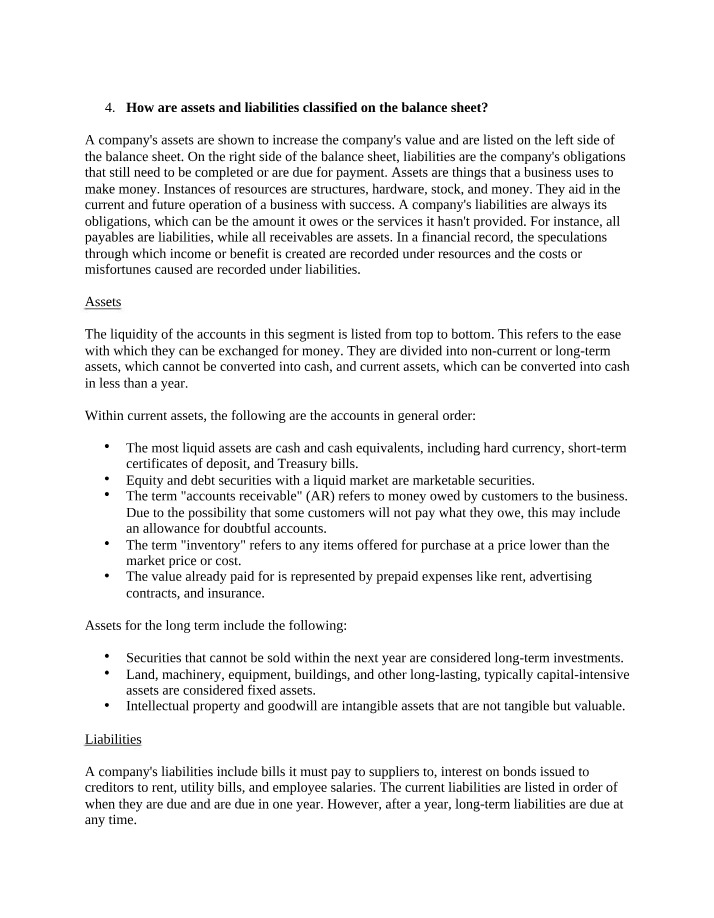Classifying Assets and Liabilities on the Balance Sheet