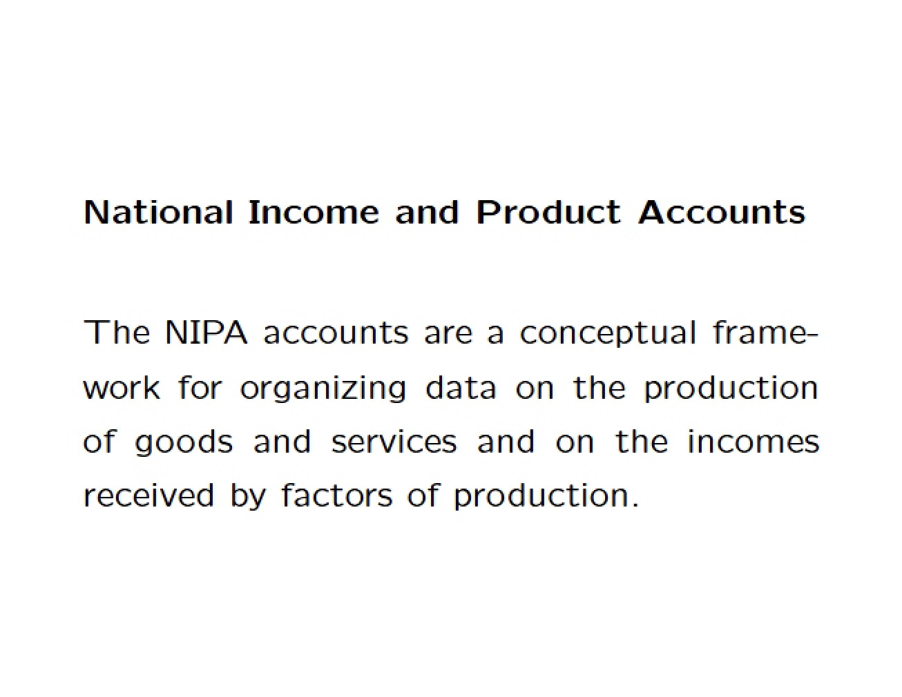 Explanation of Gross Domestic Product