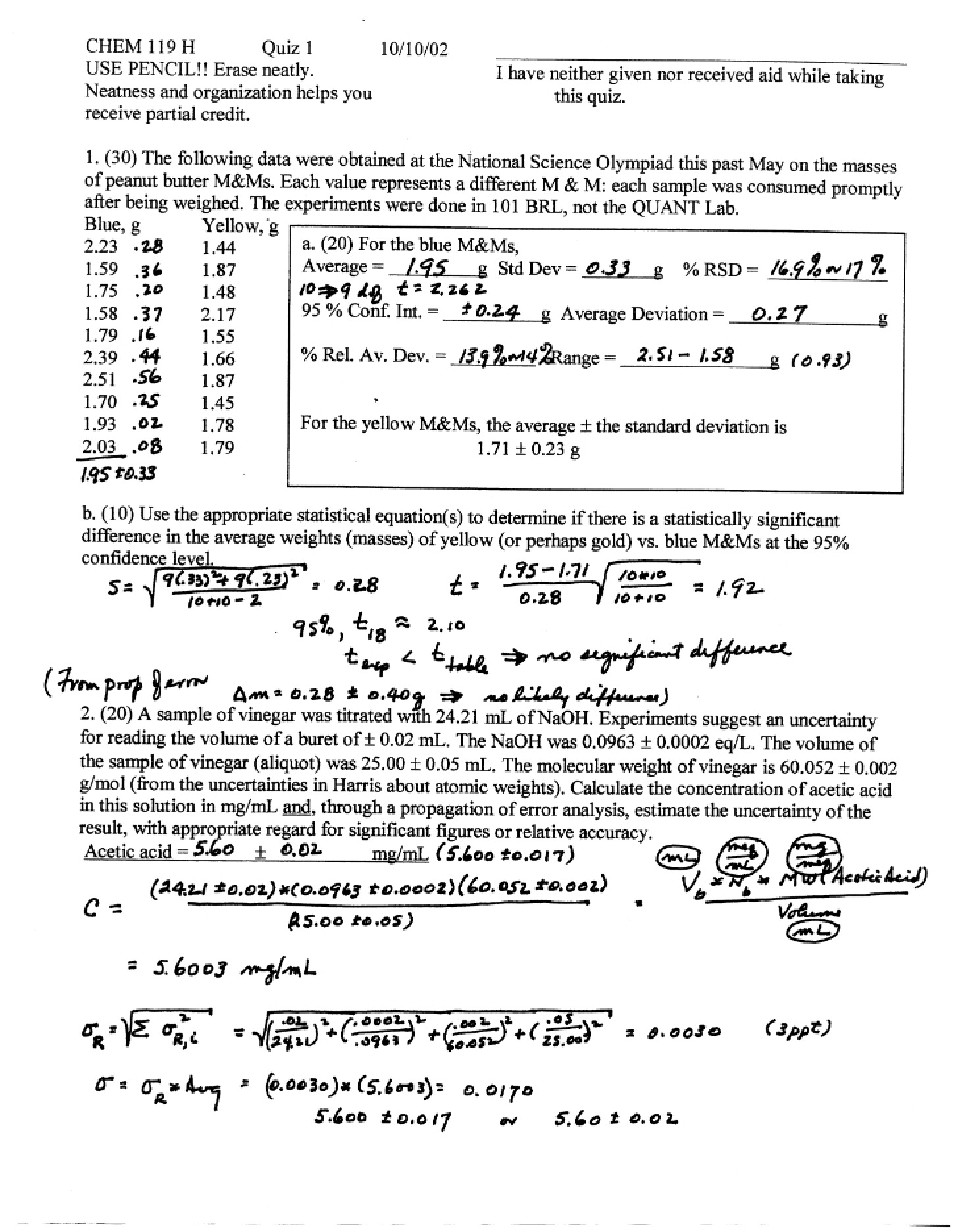 First Quiz