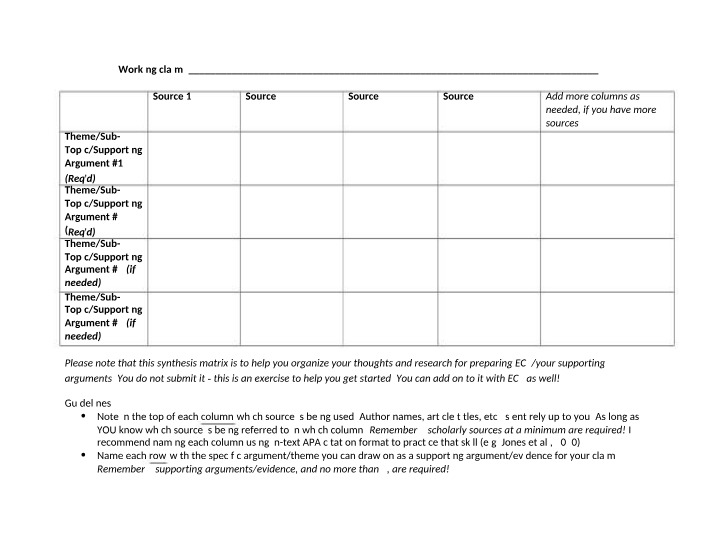 Writing EC3 - Organizing Research and Supporting Arguments