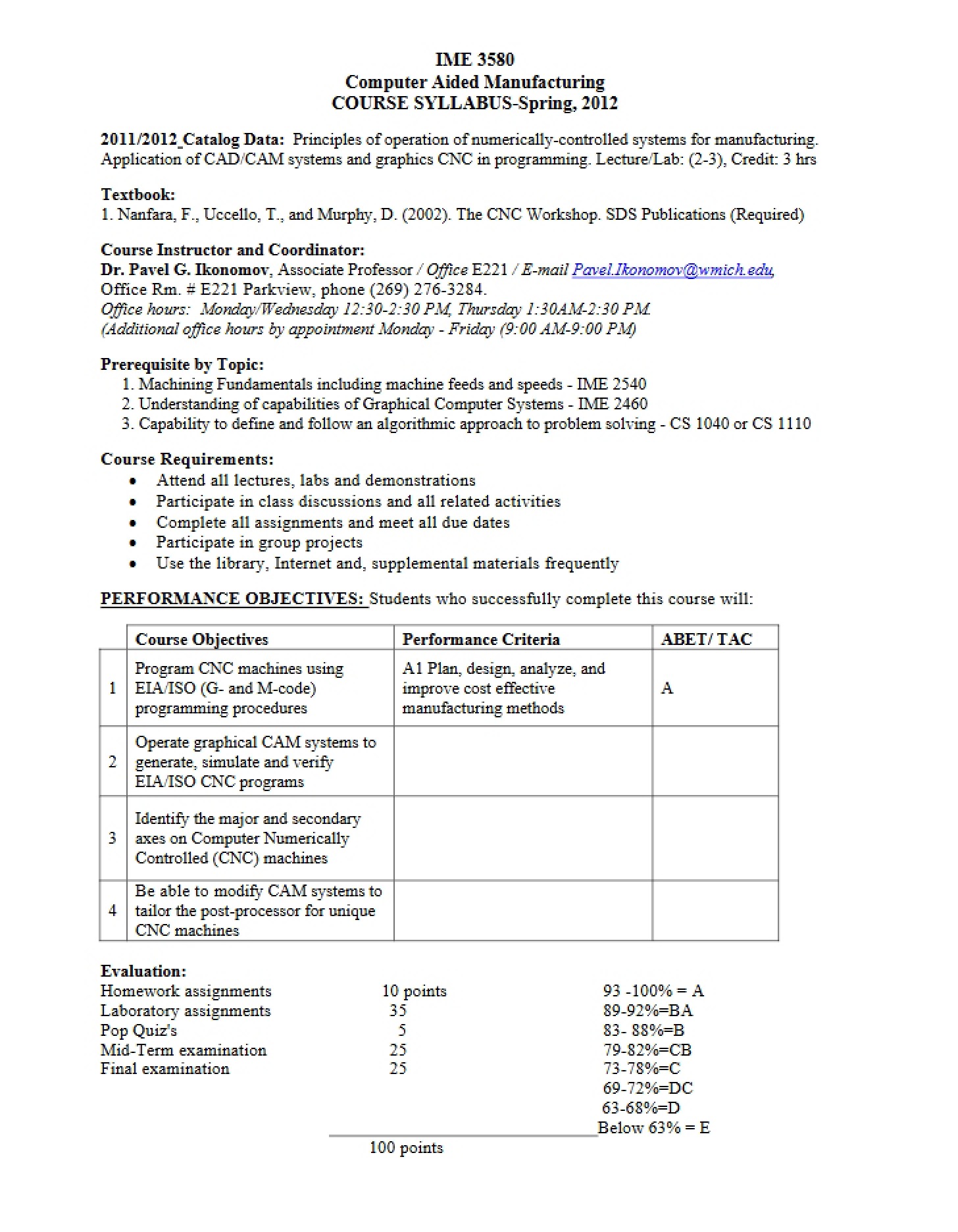 Class Syllabus