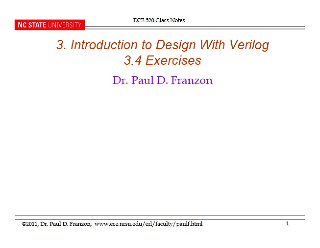 Introduction to Verilog Design