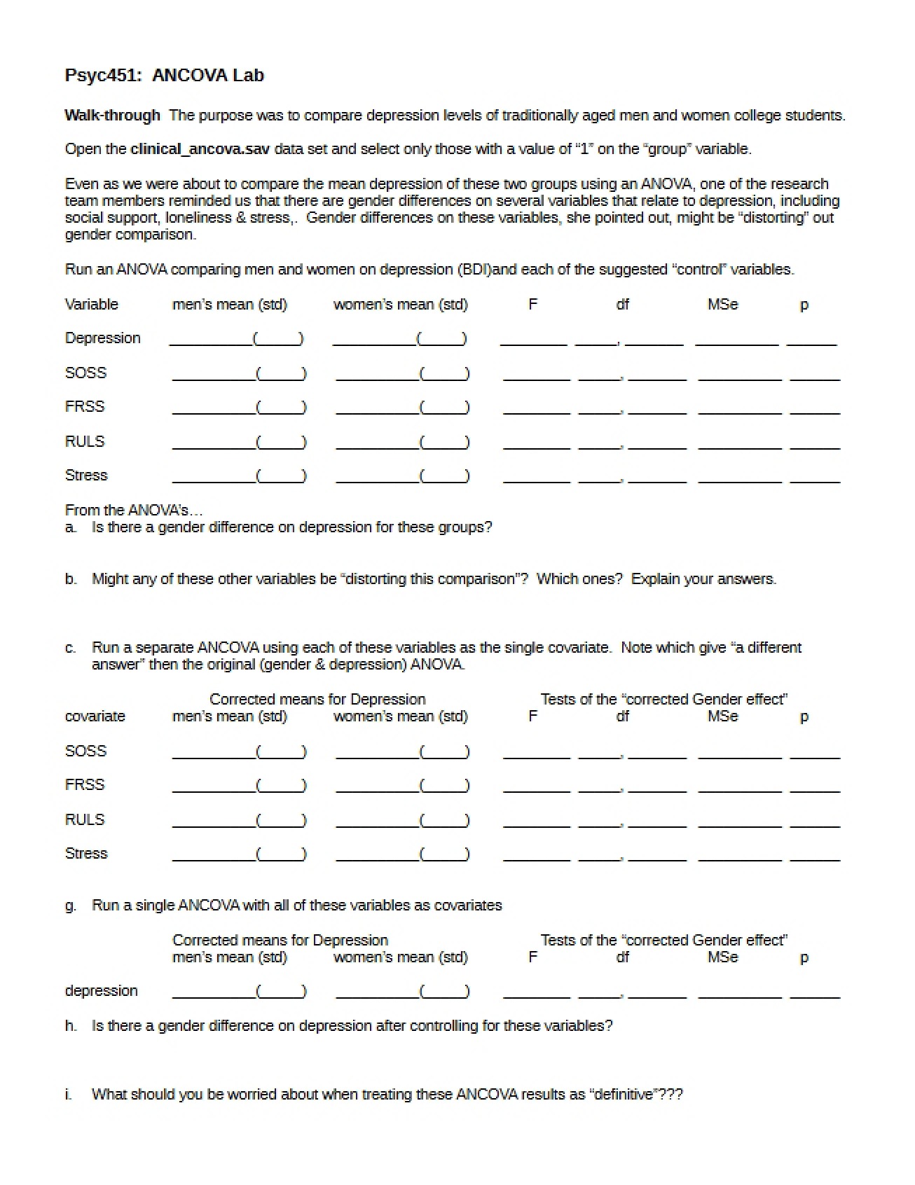 Multivariate Research Study Guide
