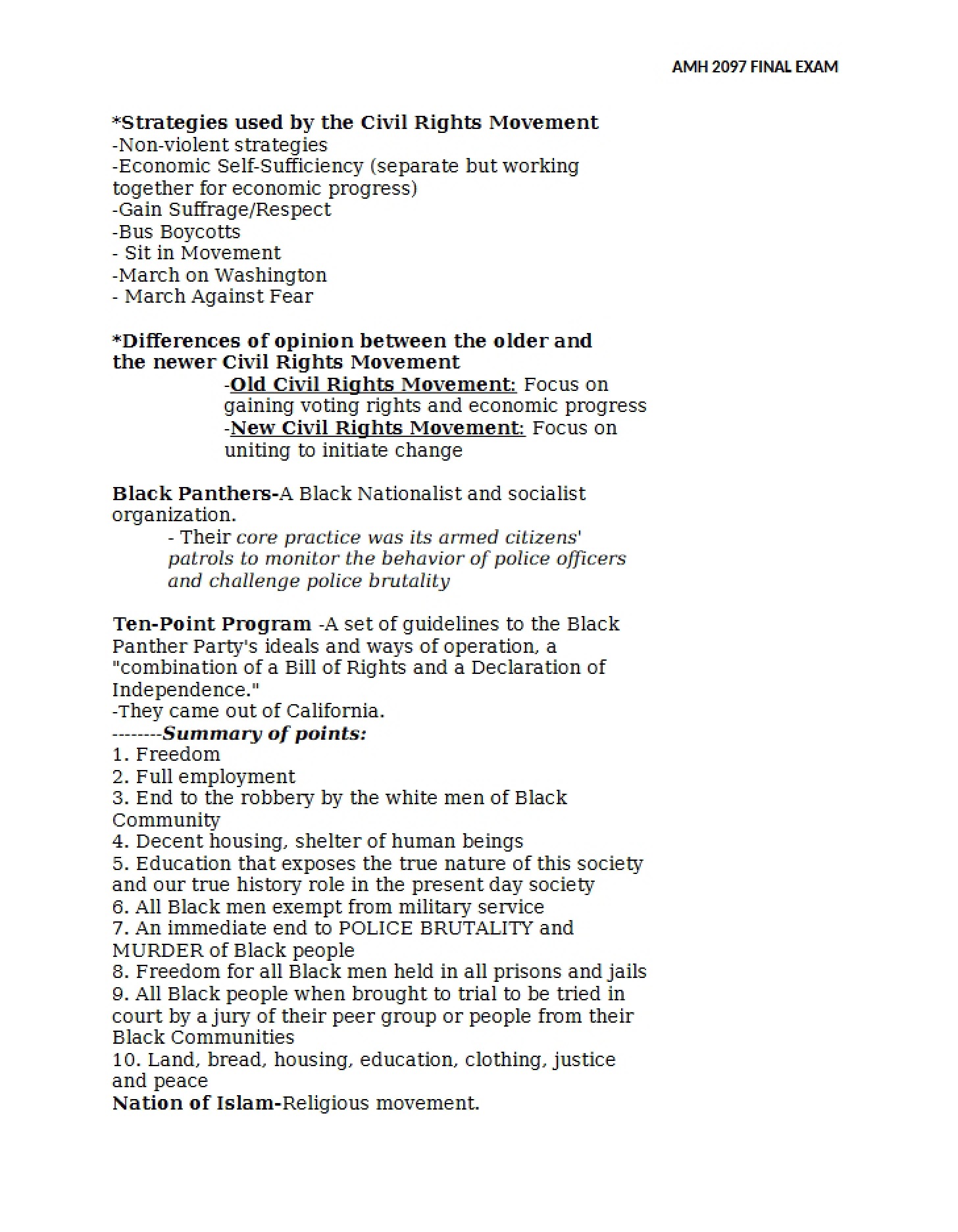 Organization and Logic of Civil Rights Protests